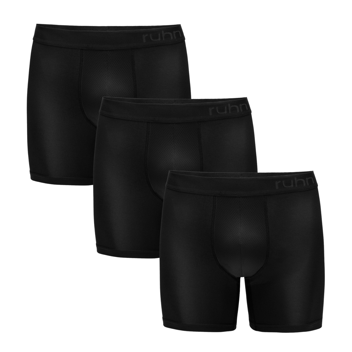 Three-pack of Agility 5-inch trunks in Activated Black by ruhn