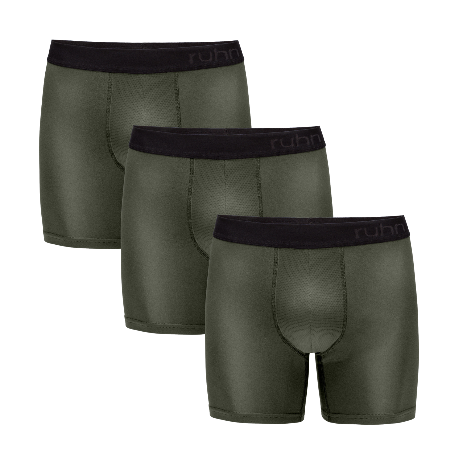 Three-pack of Agility 5-inch trunks in Combat Green by ruhn